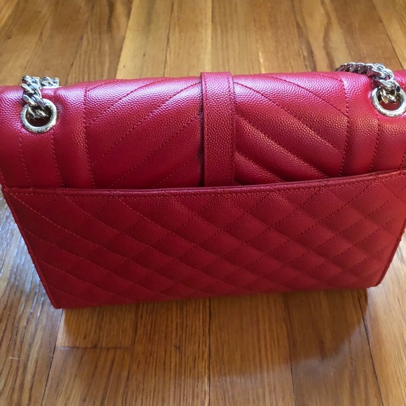 YSL Saint Laurent Red Leather Bag - Picture 3 of 4